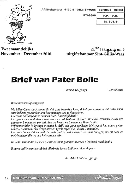 Brief van pater Bolle