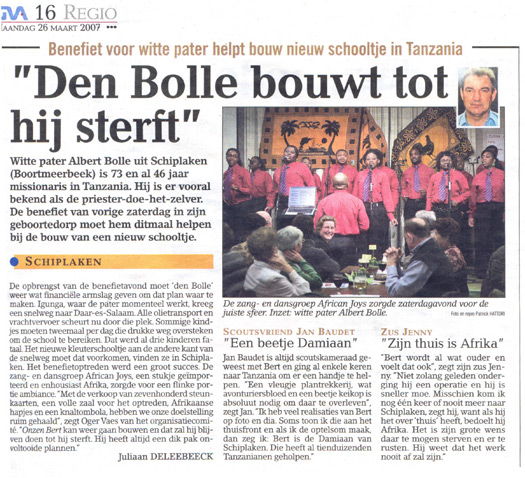 GvA - Den Bolle bouwt tot hij sterft - 26.03.2007